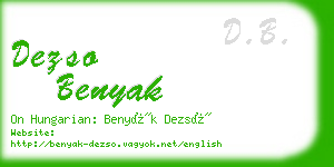 dezso benyak business card